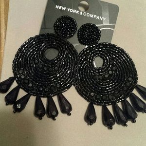 Brand new black beaded earrings
